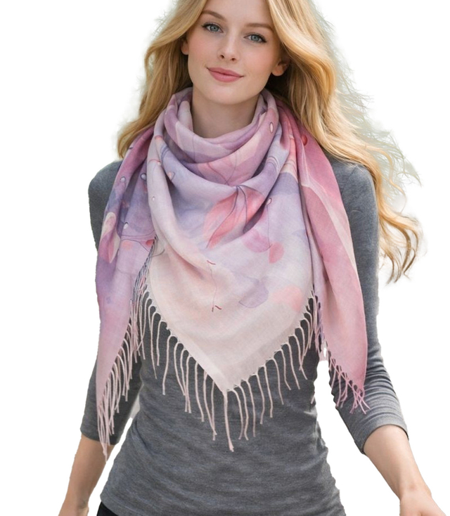 Women's floral pattern scarf 180x70