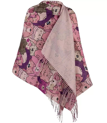 Spring shawl bandana shawl cats viscose cats