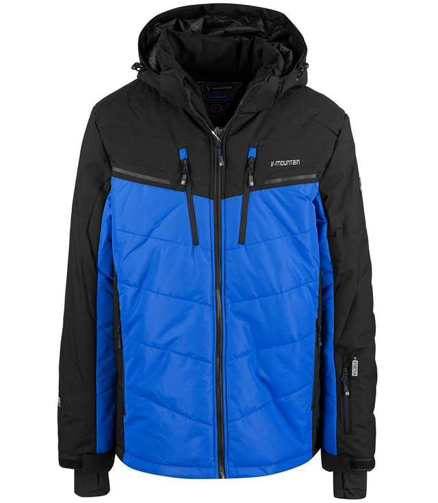 Men's quilted jacket with hood winter two-tone jacket