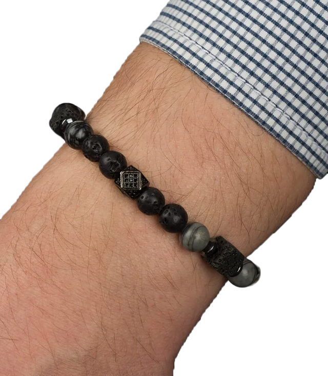 Men's bracelet with natural stones