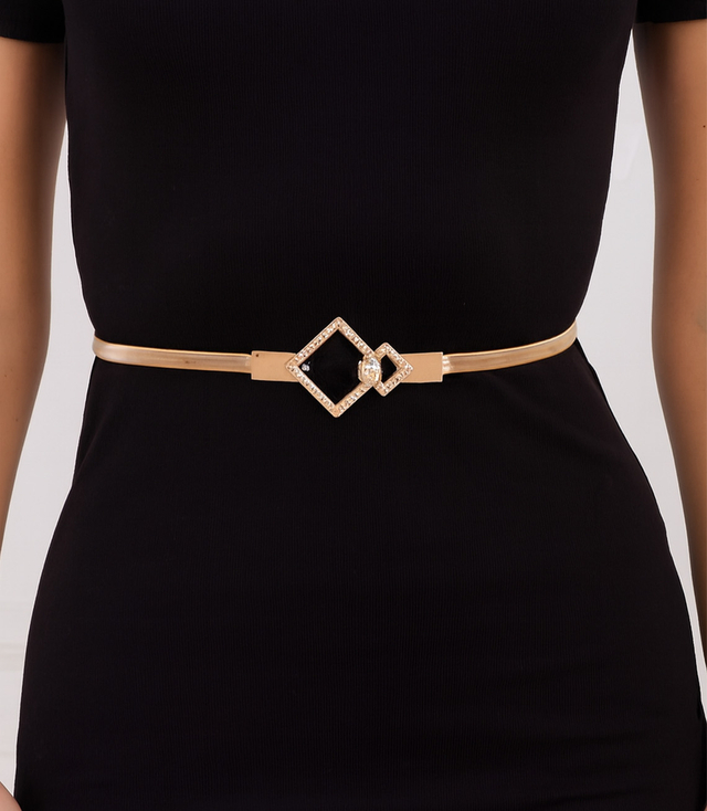 Women's belt with decorative buckle for dresses
