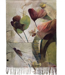 Square shawl scarf for women with tassels AGRAFKA