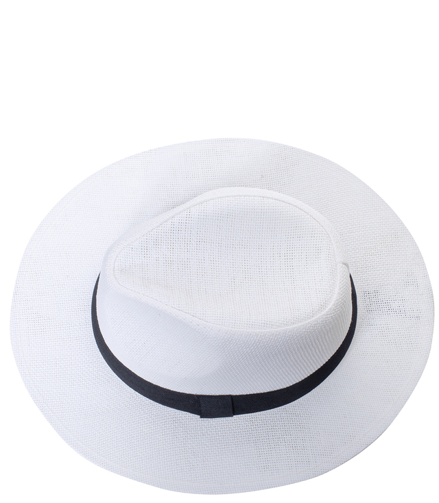 Men's Panama hat with black stripe