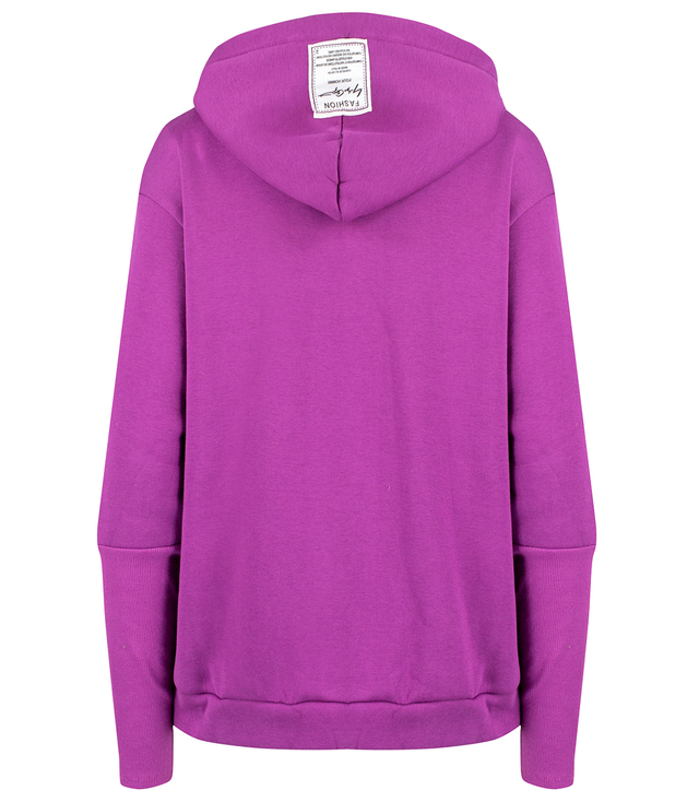 Warm women's short sweatshirt one-color basic with hood RENATA