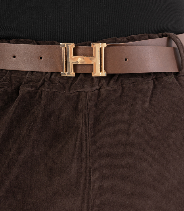 Corduroy chinos pants with belt CITY SOFT