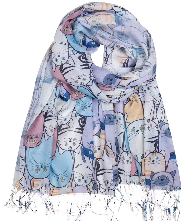 Delicate scarf shawl cats cats warm
