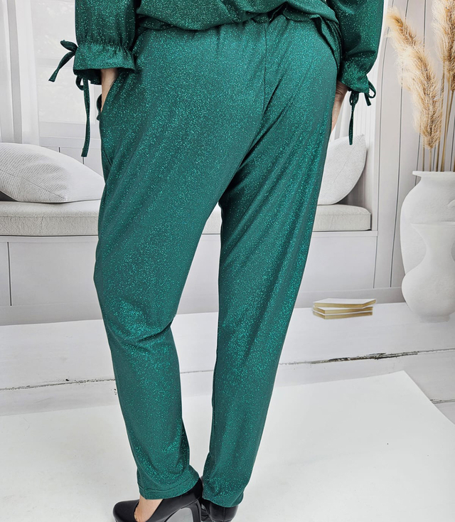 Elegant loose envelope pants with waist tie CLARA