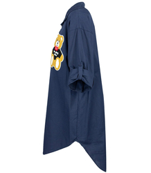 Long shirtdress shirt tunic with a teddy bear