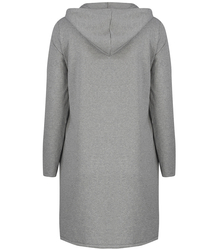 Thin long sweatshirt with diagonal zipper and hood LILIANA