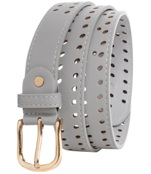 Women's eco leather belt with decorative holes 3 cm