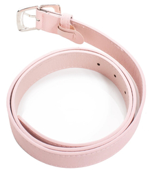 Smooth women's eco leather belt with silver buckle 3 cm