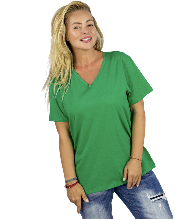 Basic V-neck T-shirt blouse ALDONA