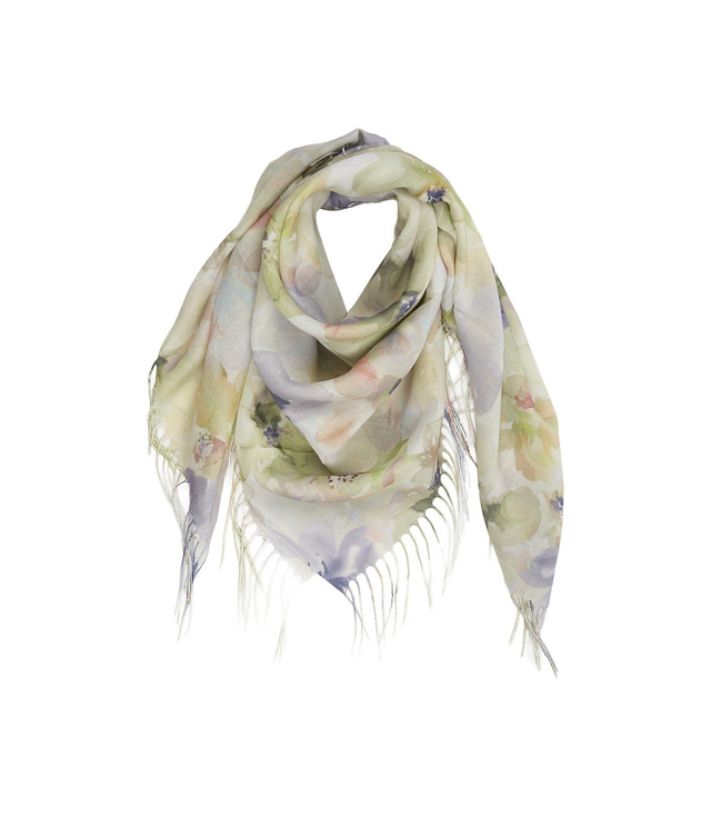 Women's scarf with floral pattern 100x100