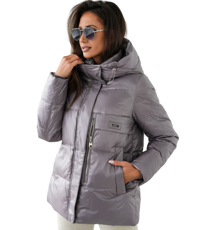 Women's Warm Warmed Elegant Hooded Transitional Jacket LARA