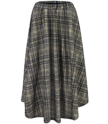 Spódnica rozkloszowana w kratę midi maxi