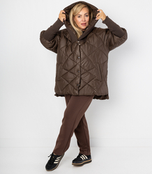 Winter jacket with decorative welts oversize DIAMOND