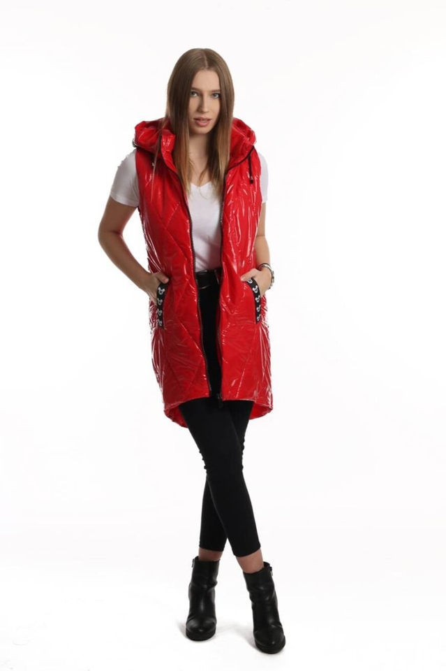 Mickey Mouse long quilted vest Hood