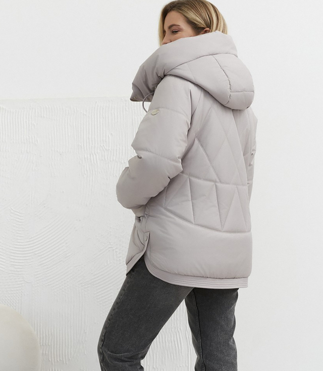 Women's quilted winter jacket with hood KORNELIA