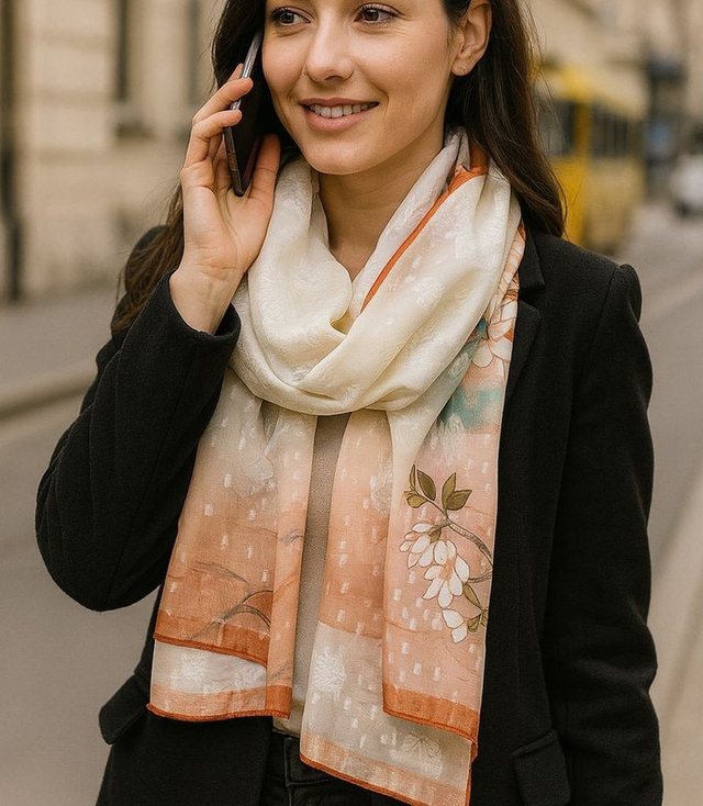 Women's patterned shawl 70x180