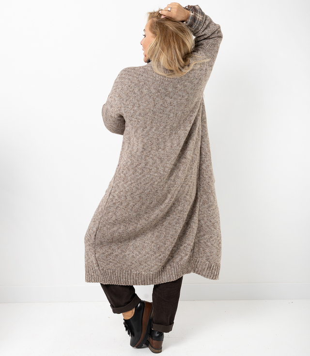 Long warm melange cardigan AURORA