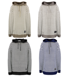 Women's striped sweater with hood warm loose MIRIAM