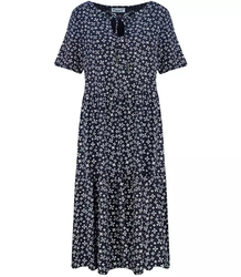 Trapeze summer dress with a white MIDI print