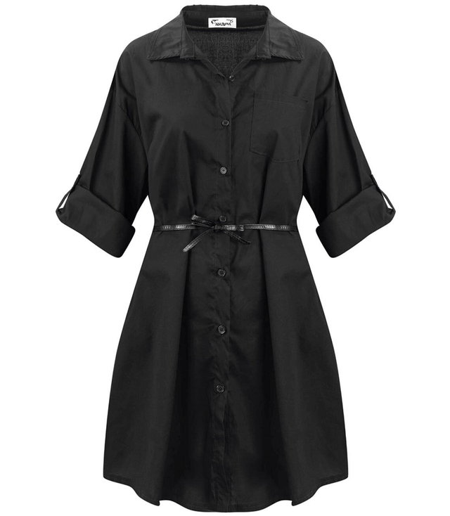 Long shirt Basic cotton shirt dress