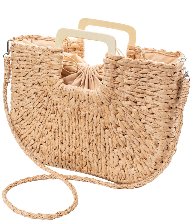 Basket summer bag bag rigid braided square handles