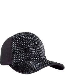 Baseball cap decorated with large zircons