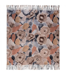 Multicolored elegant women's floral scarf with tassels
