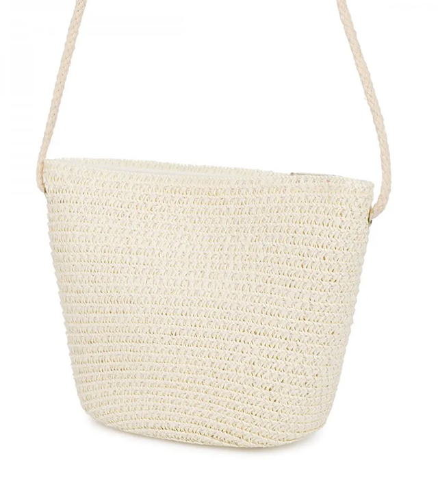Children's Straw Handbag with Mermaid Tail and Shells