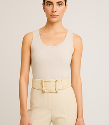 Braided women's belt with large buckle