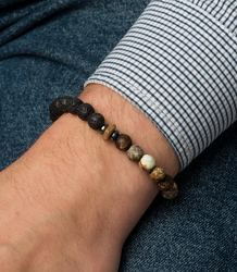 Men's bracelet with natural stones