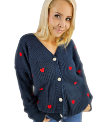 Warm and cozy women's sweater with hearts for autumn SUMMER