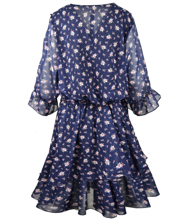 Beautiful airy feminine dress of meadow ruffles
