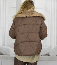 Winter oversize jacket with fur BOMBER LUX