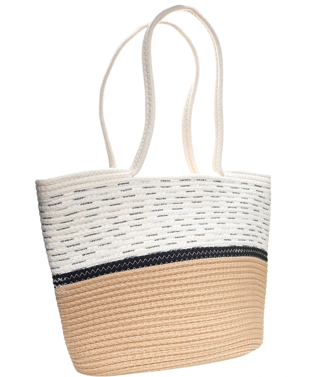 Mega large summer beach bag braided cotton