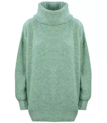 Smooth loose oversize turtleneck sweater