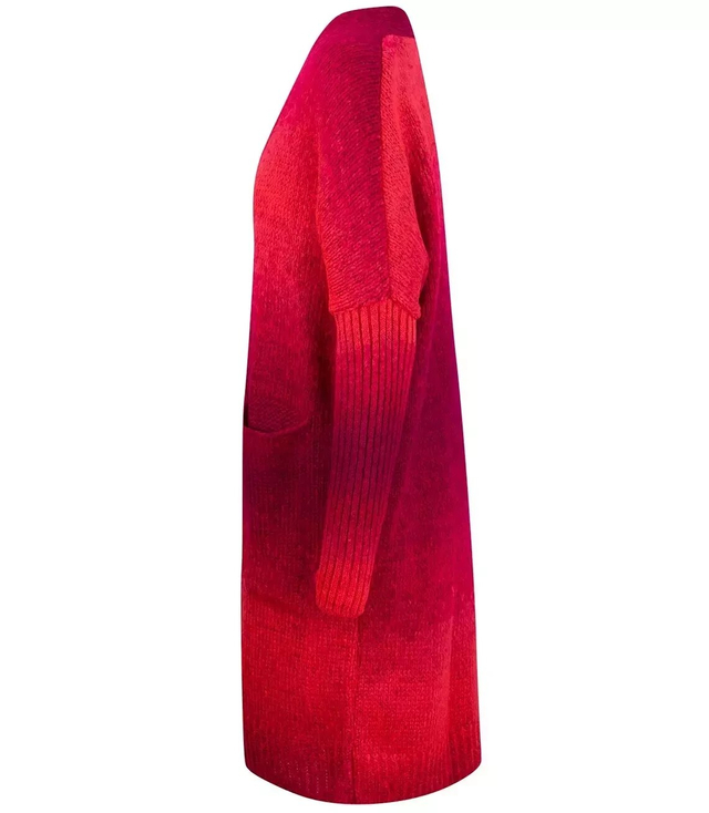 Long cardigan thick colorful ombre sweater