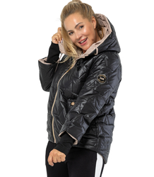Quilted autumn winter jacket with hood MILANO