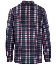 Warm fleece men's plaid shirt with zipper closure 