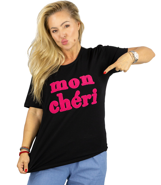 T-shit bluzka koszulka z napisem MON CHERI