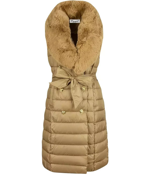 Quilted jacket coat sleeveless 4W1 FUR