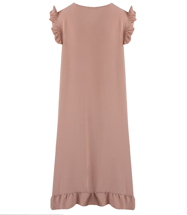Loose, oversize summer midi dress with ruffles, HONEY