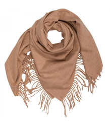 One-color shawl shlik scarf with fringe GRACE