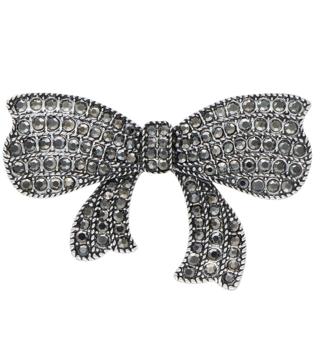 Brooch with zircons, elegant, beautiful, decorative silver safety pin