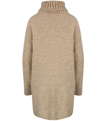Warm womens turtleneck sweater with a slit MARIETTA, wool