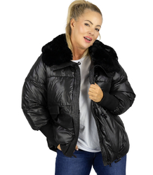 Winter jacket with decorative fur on the collar FIBI
