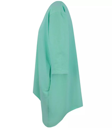 Oversize sweatshirt blouse with asymmetric bottom