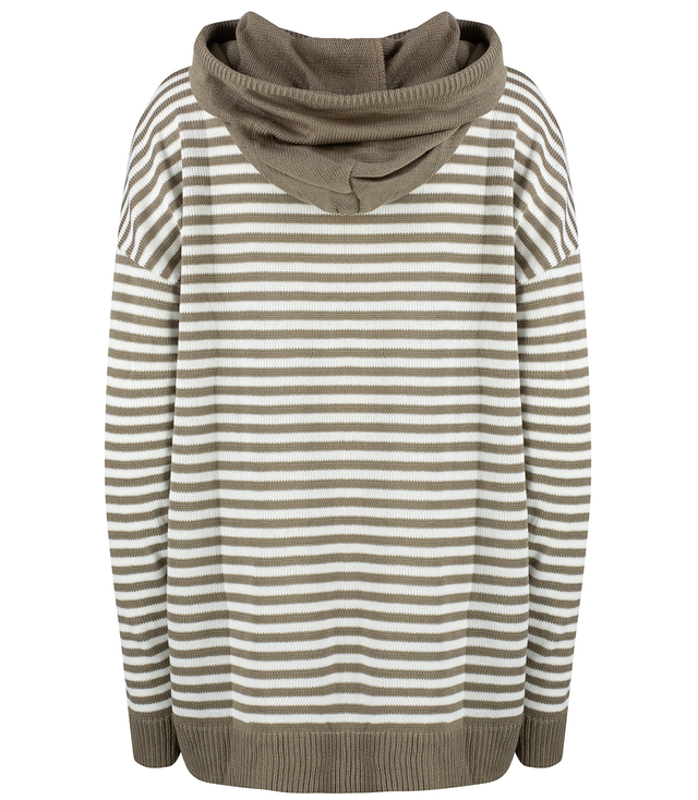 Women's striped sweater with hood warm loose MIRIAM